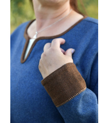 Wikinger Wollkleid Lykka, blau-braun