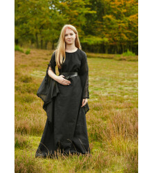 Mittelalter Kleid Ingrid mit Schnürung am Rücken, schwarz