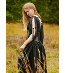 Mittelalter Kleid Ingrid mit Schnürung am Rücken, schwarz
