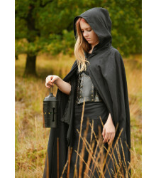 Mittelalter Kleid Ingrid mit Schnürung am Rücken, schwarz