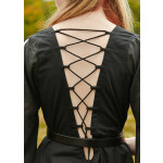 Mittelalter Kleid Ingrid mit Schnürung am Rücken, schwarz