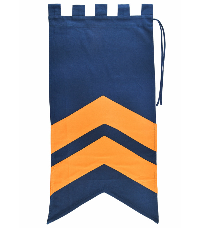 Mittelalter Fahne mit Streifen, blau - gelb