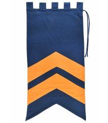 Mittelalter Fahne mit Streifen, blau - gelb
