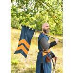 Mittelalter Fahne mit Streifen, blau - gelb