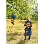 Mittelalter Fahne mit Streifen, blau - gelb