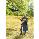 Mittelalter Fahne mit Streifen, blau - gelb