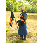 Mittelalter Fahne mit Streifen, blau - gelb