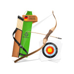 Holzbogen Set für Kinder, 16 tlg., Bogenlänge 85 cm