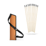Holzpfeile Set, 11 tlg. mit Gummispitze, Pfeillänge 55 cm