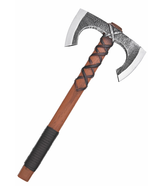 LARP Wikinger Doppelaxt Jorvak, Polsterwaffe, 42 cm