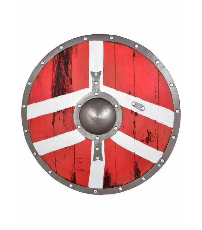 LARP Wikinger Schild Bjornir, rot/weiß, 60 cm