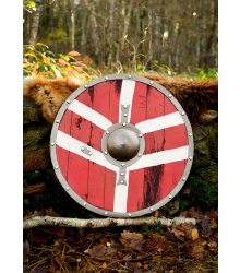 LARP Wikinger Schild Bjornir, rot/weiß, 60 cm