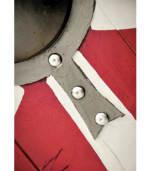 LARP Wikinger Schild Bjornir, rot/weiß, 60 cm