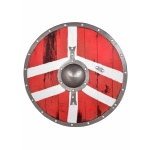 LARP Wikinger Schild Bjornir, rot/weiß, 60 cm