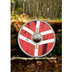 LARP Wikinger Schild Bjornir, rot/weiß, 60 cm