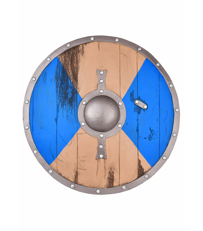 LARP Wikinger Schild Fjorn, blau/braun, 60 cm
