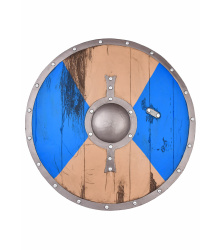 LARP Wikinger Schild Fjorn, blau/braun, 60 cm