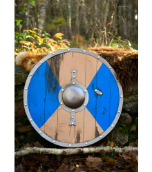 LARP Wikinger Schild Fjorn, blau/braun, 60 cm