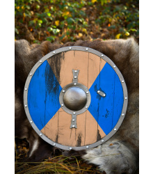 LARP Wikinger Schild Fjorn, blau/braun, 60 cm