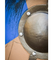 LARP Wikinger Schild Fjorn, blau/braun, 60 cm