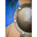 LARP Wikinger Schild Fjorn, blau/braun, 60 cm