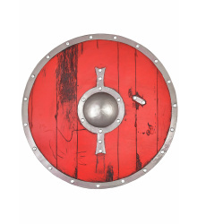 LARP Wikinger Schild Skjaldar, rot, 60 cm