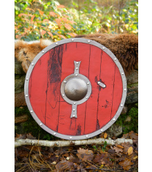 LARP Wikinger Schild Skjaldar, rot, 60 cm