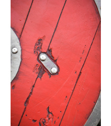 LARP Wikinger Schild Skjaldar, rot, 60 cm