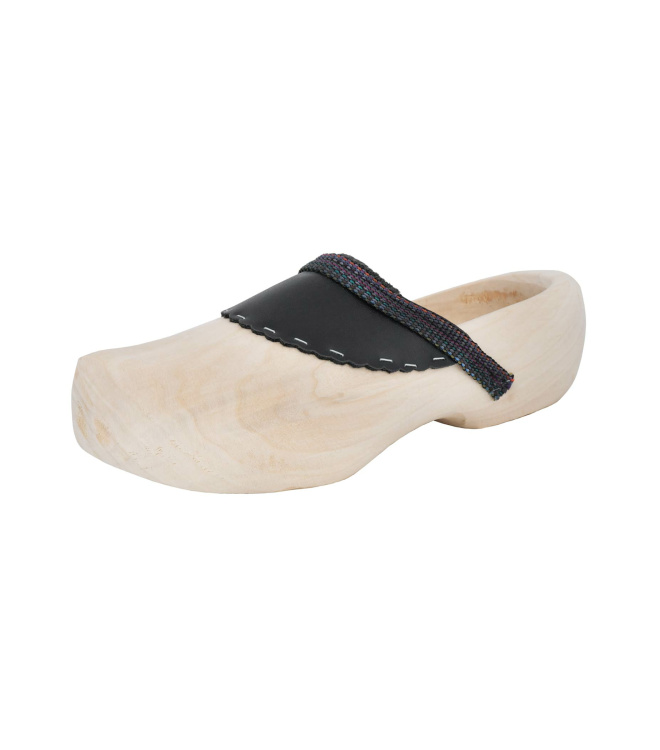 Westfälische Holzschuhe aus Pappel-Holz mit Lederkappe, paarweise gedrahtet