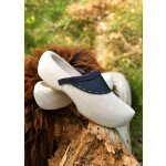 Westfälische Holzschuhe aus Pappel-Holz mit Lederkappe, paarweise gedrahtet