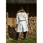 Wikinger Tunika Halvar mit Stickerei, natur/rot