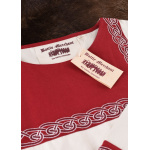 Wikinger Tunika Halvar mit Stickerei, natur/rot