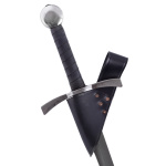 Schwertg&uuml;rtelhalter aus schwarzem Leder
