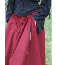 Mittelalterlicher Rock, weit ausgestellt, rot