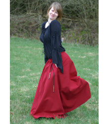 Mittelalterlicher Rock, weit ausgestellt, rot