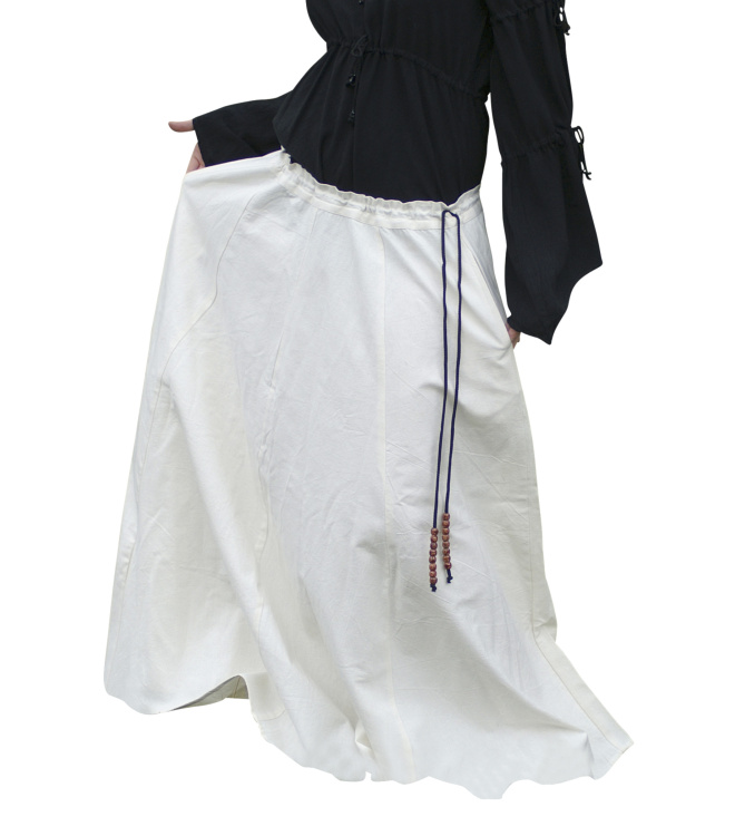 Mittelalterlicher Rock, weit ausgestellt, natur