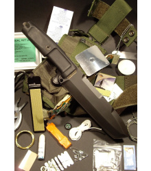 Feststehendes Messer Ontos + Survival-kit schwarz, Extrema Ratio