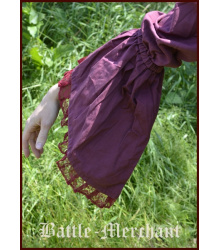 Mittelalter Bluse aus Baumwolle, weinrot