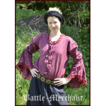 Mittelalter Bluse aus Baumwolle, weinrot