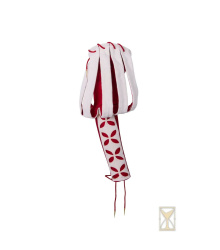 Landsknecht geblümter Ärmel Weiß/Rot – Wollmischgewebe Yoremade XL