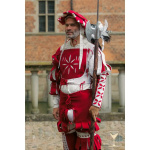 Landsknecht geblümter Ärmel Weiß/Rot – Wollmischgewebe Yoremade XL