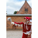 Landsknecht Wasserfall-Ärmel Weiß/Rot – Wolle/Baumwolle, Einzelärmel XXL