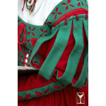 Landsknecht geblümter Ärmel Grün/Rot – Wollmischgewebe S
