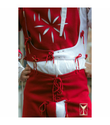 Yoremade Landsknecht Wams Weiß/Rot – Wollmischgewebe, ärmellos S