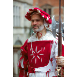 Yoremade Landsknecht Wams Weiß/Rot – Wollmischgewebe, ärmellos S