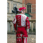 Yoremade Landsknecht Wams Weiß/Rot – Wollmischgewebe, ärmellos S