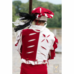 Yoremade Landsknecht Wams Weiß/Rot – Wollmischgewebe, ärmellos S