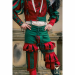 Landsknecht Hose Yoremade – Renaissance Kniebundhose Grün/Rot L