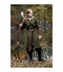 Wikinger Tunika Leinen V-Ausschnitt Herren knielang "Ansgar" S