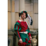 Landsknecht geblümter Ärmel Grün/Rot – Wollmischgewebe XL